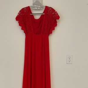 Italian long red evening dress